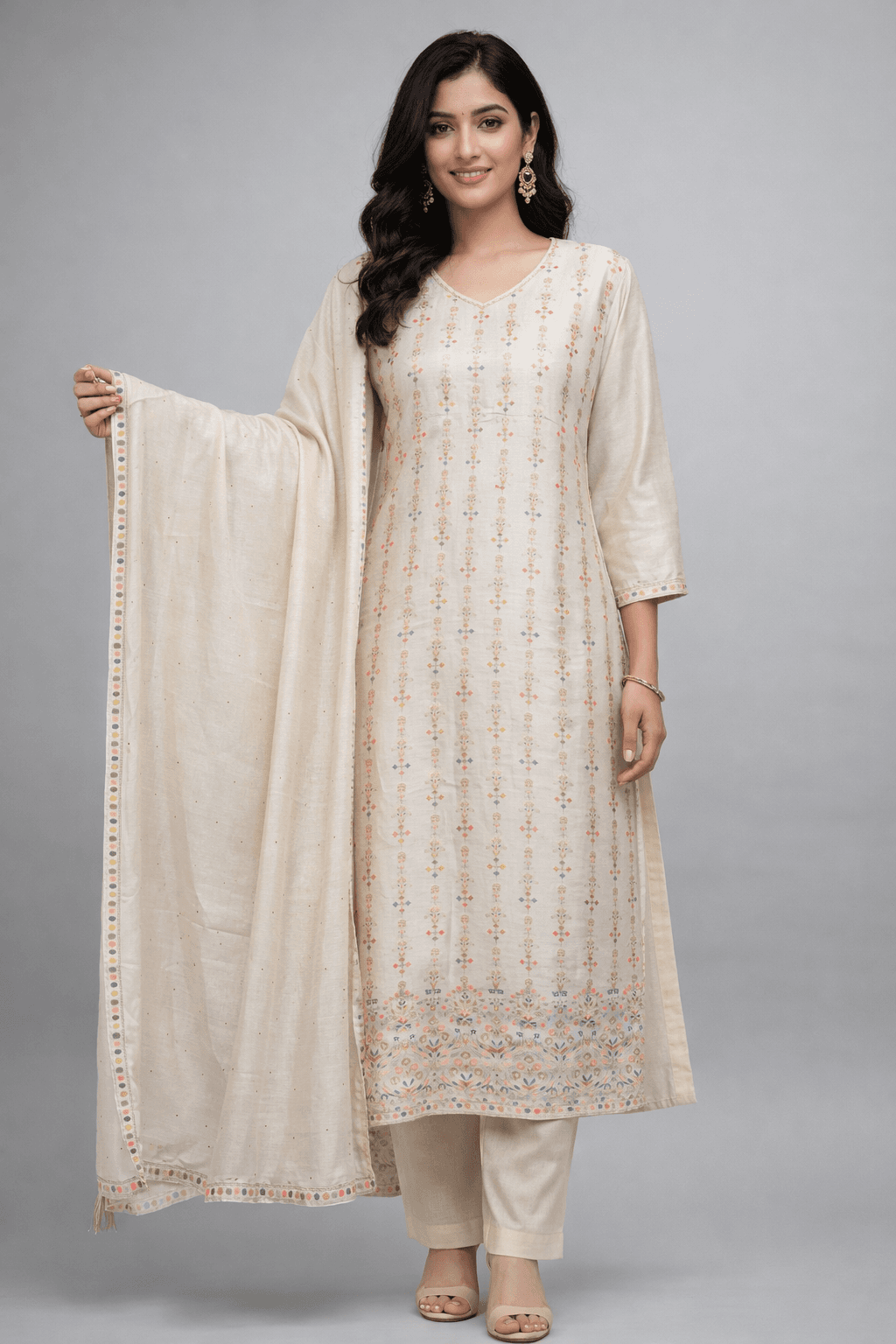 Silk Printed Suit